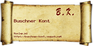 Buschner Kont névjegykártya